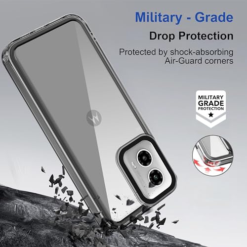 Image of amazon basics Back Case Cover for Motorola Moto G45 5G | Compatible for Motorola Moto G45 5G Back Cover | Case Cover with Camera Protection | (TPU + PC | Translucent Black)