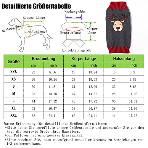 HRTTSY Weihnachten Hundepullover, Winter Warmer Hund Katze Pullover Kleidung Haustier Mantel Kostüm Welpenpullover Pullover Bekleidung für kleine mittelgroße Hunde Großer Hund Haustierpullover