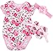 Rosa Modello Pagliaccetto Vestiti Fascia Scarpe Set per 20-22 Pollici Reborn Neonato Bambola Corrispondenza Abbigliamento Bambini Regalo Di Compleanno