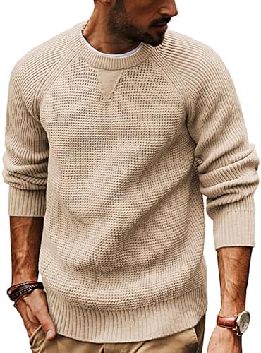 PJ PAUL JONES Mens Crewneck Sweater Waffle Knitted Pullover Sweat...