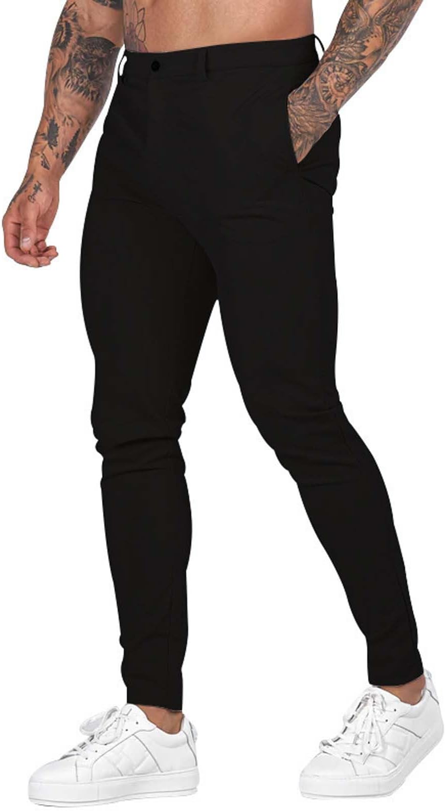 Stretch Work Trousers Mens Slim,Mens Lounge Pants Xxl Long Leg Solid Colors Rip Stop Woven Pants Belt Buckle And Placket Casual Chinos With Pockets Lightweight Machine Washable Flat Front Pants