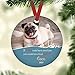 Artparel Personalized Dog Cat Pet Memorial Keepsake Photo Ornament, Custom Names Photo Pet Memorial Ornament, Dog Cat Loss Remembrance Ceramic Ornament Pet Sympathy Christmas Tree Hanging (Style 1)