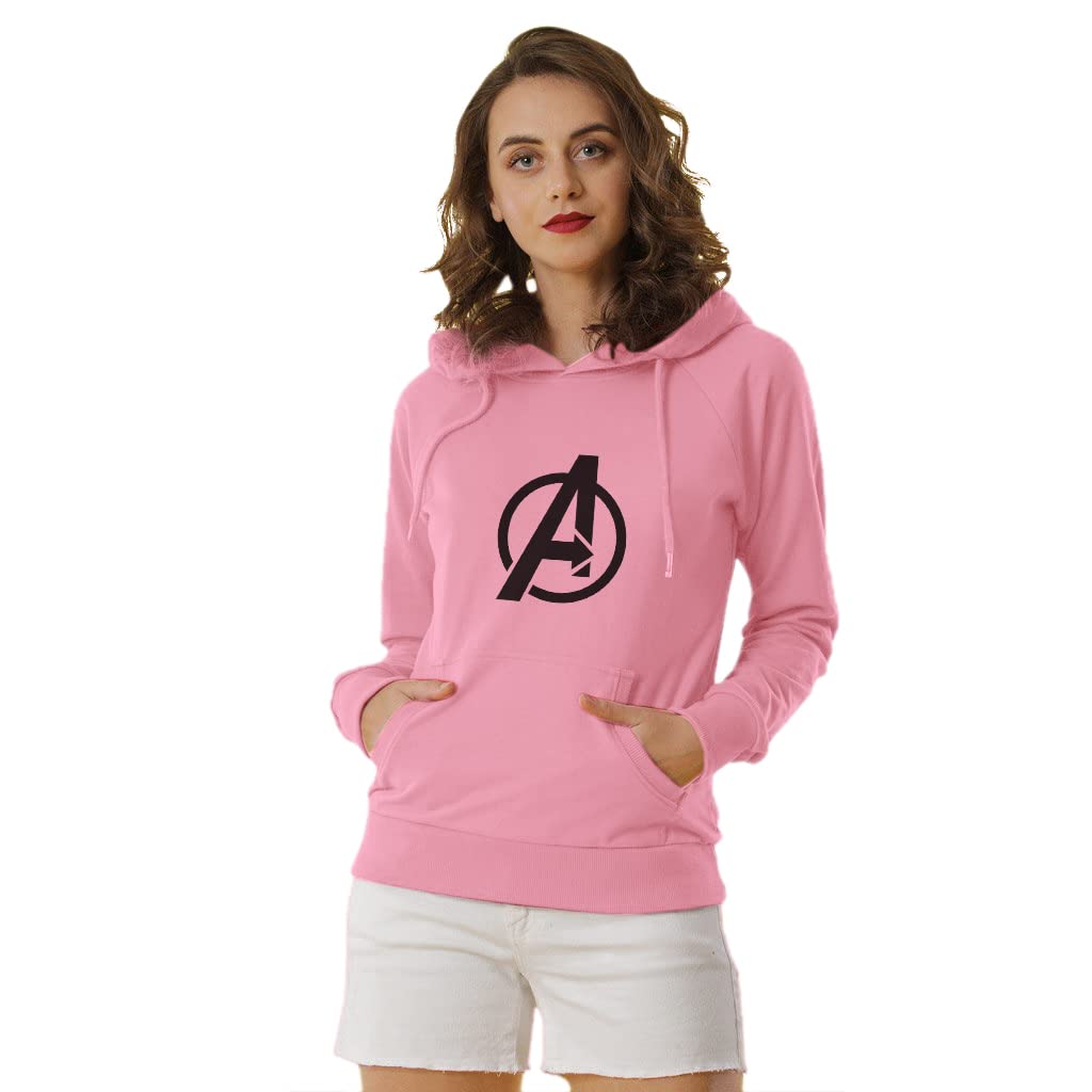 SATPURUSH Avanger - Camiseta casual de algodón de manga completa con estampado negro para hombre y mujer, gorro de mono cálido, cuello con capucha, ajuste regular, sudaderas con capucha para parejas