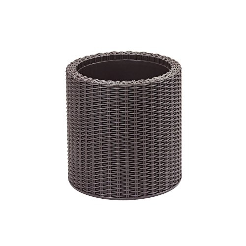 Keter 223741 Maceta Pequeña Ratán Base Redonda, Marrón, 7 L Keter 223741 Maceta Pequeña Ratán Base Redonda, Marrón, 7 L