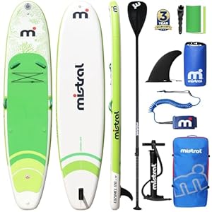 Mistral Stand Up Paddle Board, 11’6 x31”x6” Inflatable SUP with Premium Paddleboard Accessories, Carry Bag, Dual Action Pump, Paddle, Leash, Wide Stable Design, Non-Slip Deck for Adults & Youth