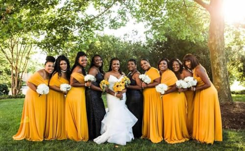 Image of Multi-Way Wrap Infinity Maxi Dress for Bridesmaids & Wedding Guest | 31 Colors for All Wedding Themes, One Size & Plus, 1 Dress for Any Events, Evening, Prom, Gala, Non-See-Through, Wrinkle-Free