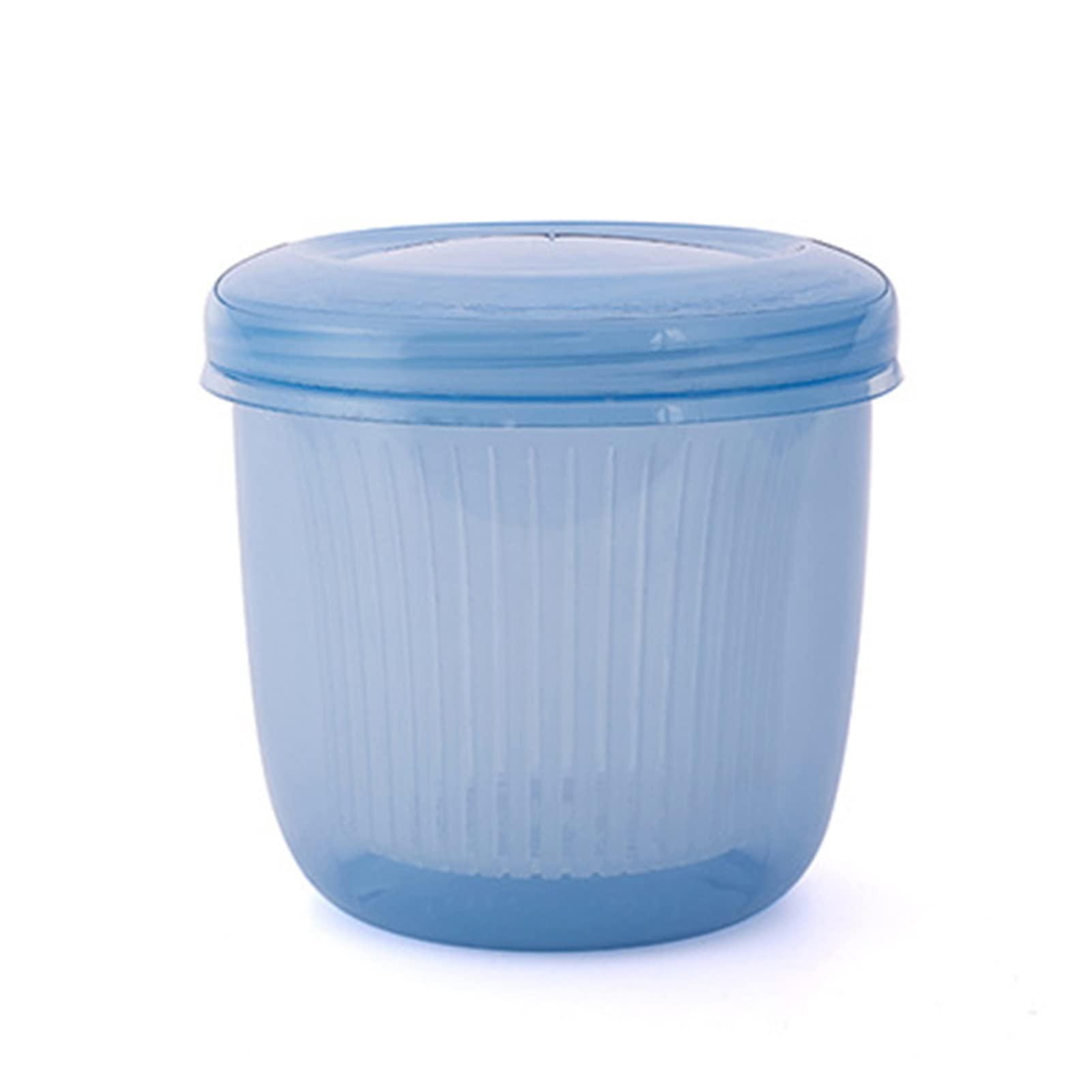 JIANFENG Kitchen Transparent Double Drain Storage Box With Lids Ingredients Box Refrigerator Food Organizer Chopped Green Onion Container Exquisite (Color : Blue, Size : 12x9x12cm)