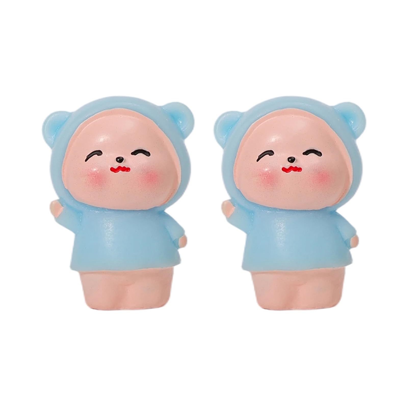Virelynx 2Pcs Mini Raincoat Bears – Mini Resin Figures Small Miniature Bear, Cute Tiny Bears Animals Figurines for Fairy Gardens Car Decor