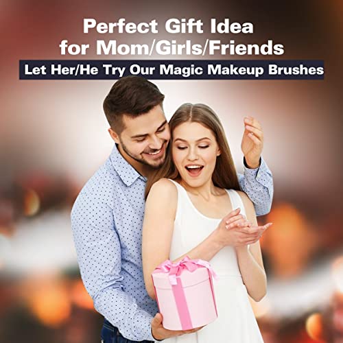 Party Queen 2 Pcs Traceless Foundation Makeup Brushes, Flawless Magic Kabuki Brush Flat Top For Powder, Blending Liquid Or Cream Cosmetics With Portable Case & Face Mask Brush #TOP5