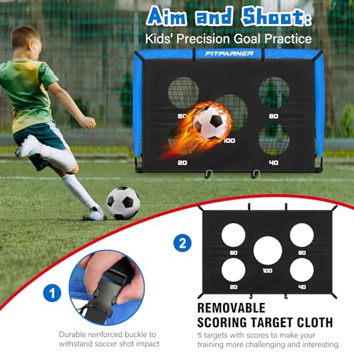 Image of Soccer Goal,Backyard Soccer Goals for Kids 2 Pack,4x3 /6x4 FT Portable Toddler Soccer Nets with Target,Ball & Cones,Soccer Training Equipment for Kids Youth Outdoor Games,Sports,Play