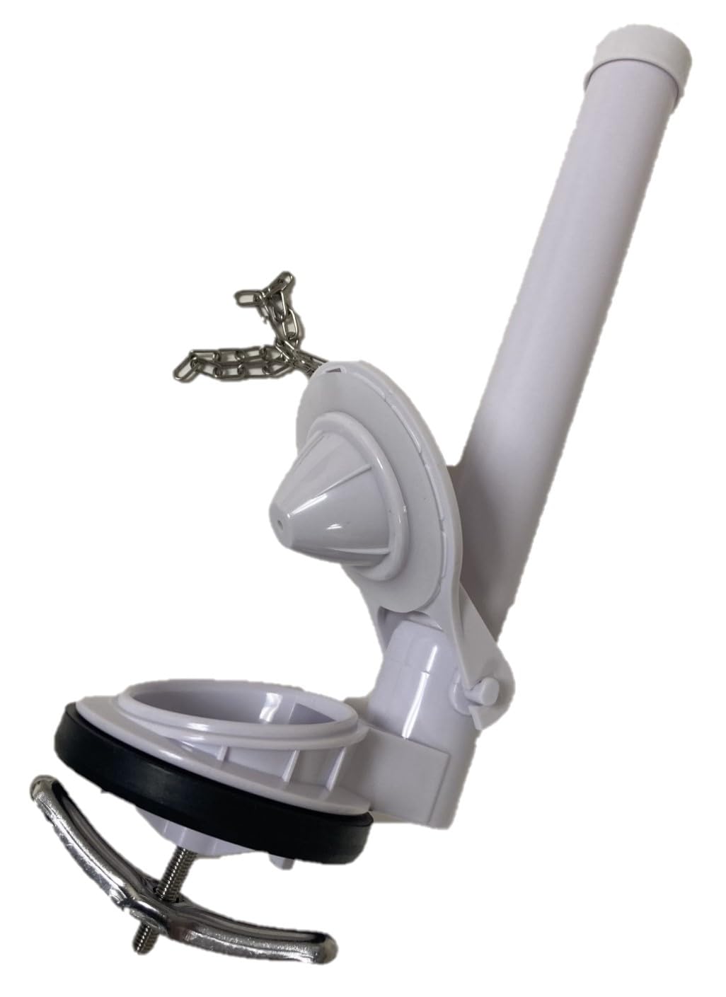 NuFlush Montaje de válvula empotrable para inodoro de una pieza, válvula de globo, silicon, 2" de entrada y salida, 10" de desbordamiento, fácil de instalar