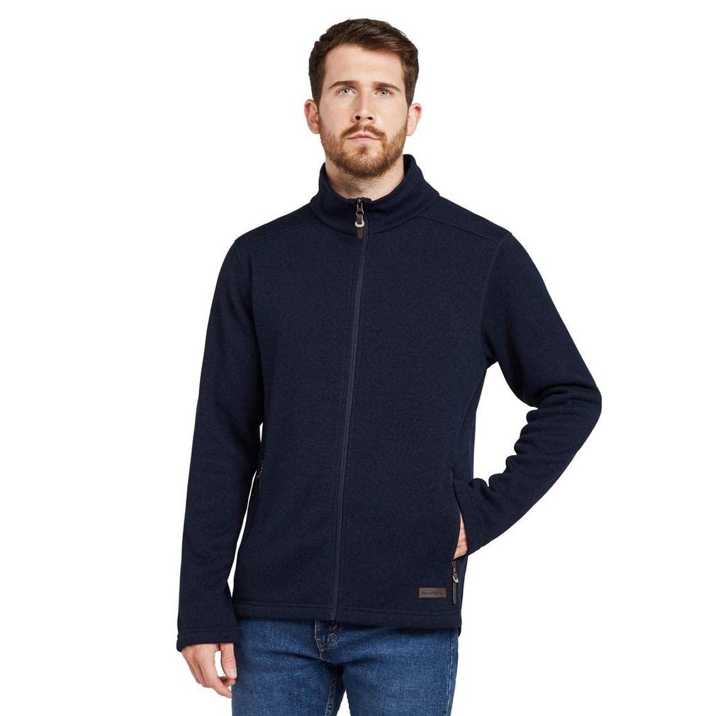 BrasherMen's Rydal III Full Zip Mid-weight Fleece Jacket with a Knitted Finish, Men's Fleece Midlayer, Outdoors, Camping, Trekking, Hiking and Walking Clothing, Navy, XL