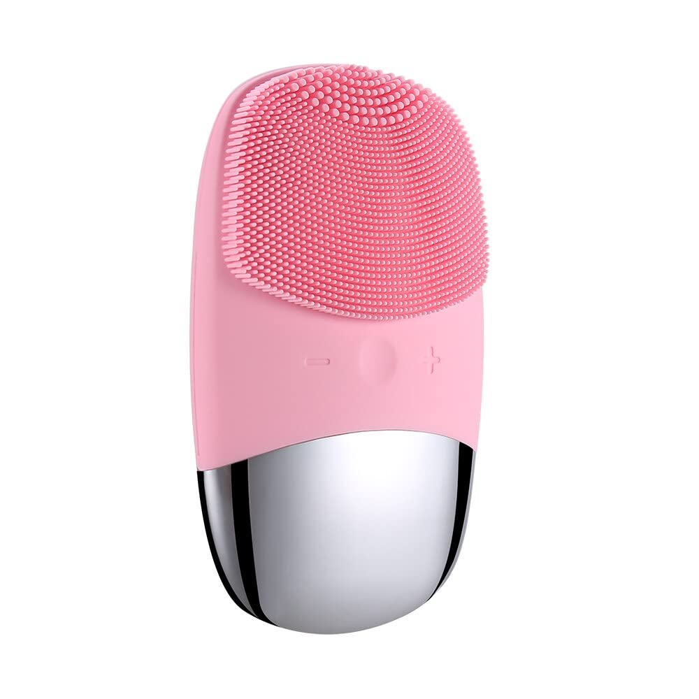 TIMICARE Ultrasonic Silicone Facial Cleansing Brush Face Skin Care Tools (Pink)