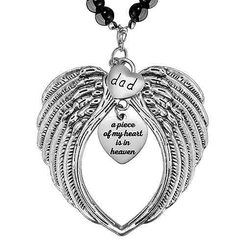 Angel Wings Memorial Hanging Charm - Remembrance Ornament for Rear