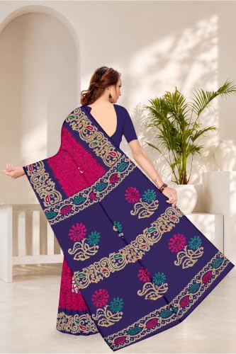 Image of TAMAIRA FASHION Mulmul Pure Cotton Saree For Woman Batik Printed |Office Wear Daily Wear Sarees For Women Without Blouse Piece