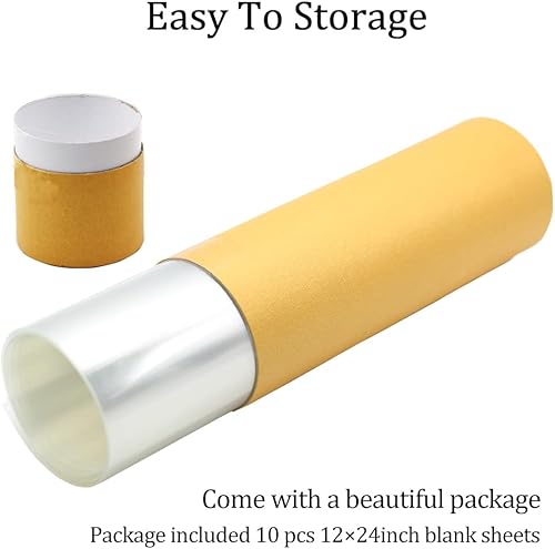 Miniatura 4 de 10 hojas de mylar de 10 mil hojas de 12 x 24 pulgadas, plantillas de plástico translúcido lechoso en blanco, haz tu propia plantilla para Cricut,