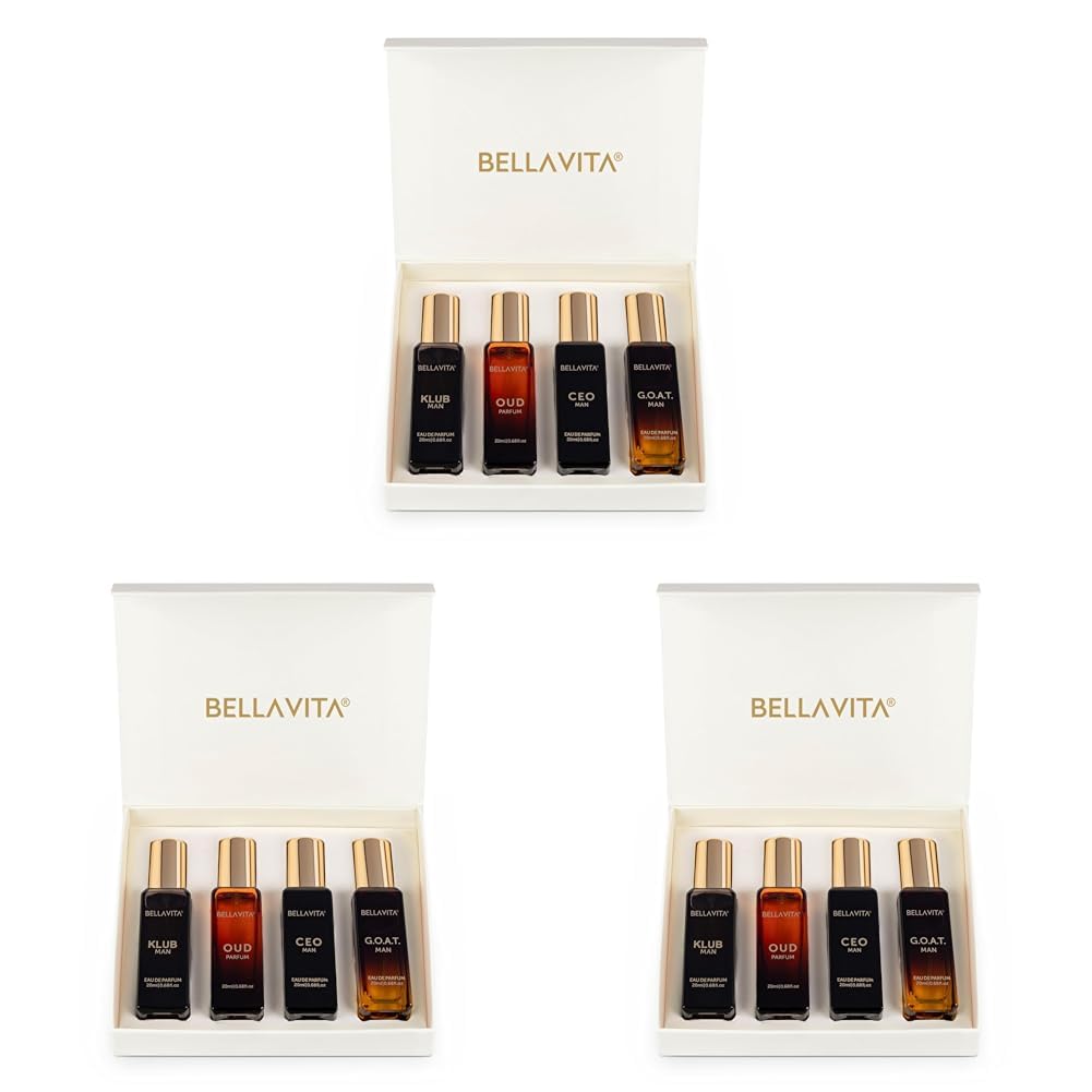 Bella Vita Luxury Man Liquid Perfume Gift Set 4 X 20 Ml For Men With Klub, Oud, Ceo, G.O.A.T Perfume | Woody, Citrusy Long Lasting Edp Fragrance Scent (Pack Of 3)-image-14