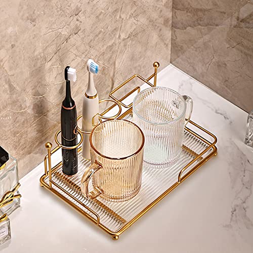 Acliys Toothbrush Holders For Bathrooms Acrylic Toothbrush Holder Bathroom Organizer Countertop Bathroom Accessories (Gold, Clear) #TOP1