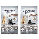 Tigerino Special Care Cat Litter - Multi-Cat 2x12L Clumping Litter Made From Natural Bentonite, With Fresh Baby Powder Scent Ideal For Multi-Cat Households, Virtually Dust-Free
