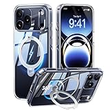 【透き通る上質感・定点360°回転】CASEKOO iPhone 17 Pro Max 用 ケース クリア 米軍MIL規格 フィット感 MagSafe対応 最大25W急速充電対応 横縦両立 角度自在 超 耐衝撃 高耐久性 ラップホール付き 透明 黄変防止 いphone17promax 用ケース 6.9インチ「MagicStand Pro Kori」(クリア)