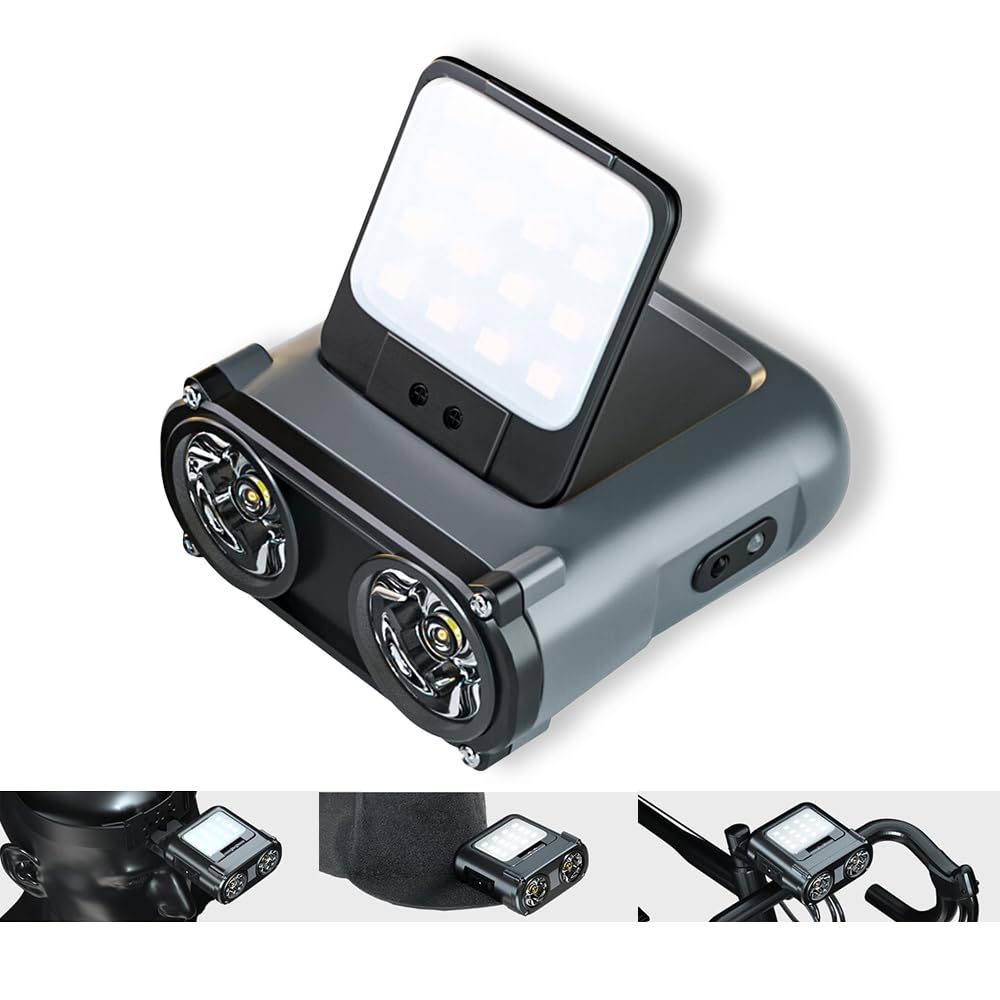 WARSUN Rechargeable Dual-Bead Bright Head Torch with Motion Sensing Brightness Adjustment and Hat Clip - Ideal for Cycling, Cave Exploration, Trekking, and Hiking. (B0CYPSSY69) Amazon Price History, Amazon Price Tracker
