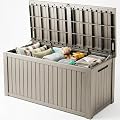 TARKARI 200 Gallon Outdoor Storage Box Waterproof, Resin Deck Boxes with Lockable Lid & UV-Resistant for Patio, Pool, Garden Furniture Cushions & Accessories, Coffee