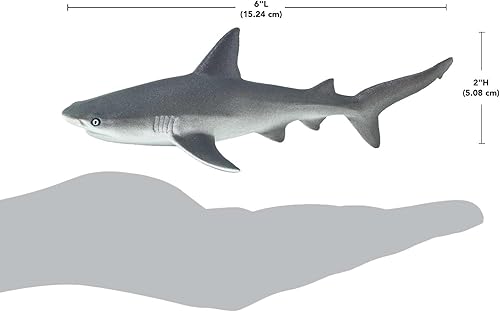 Miniatura 3 de Safari Ltd. Figura de tiburón de arrecife gris, figura detallada de modelo de plástico de 6.25 pulgadas, divertido juguete educativo de juego de
