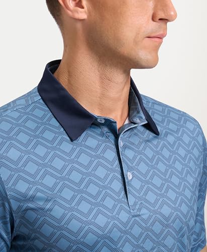 Image of Men's Golf Polo Shirts Dry Fit Performance Moisture Wicking Casual Print Golf Shirts for Men Breathable