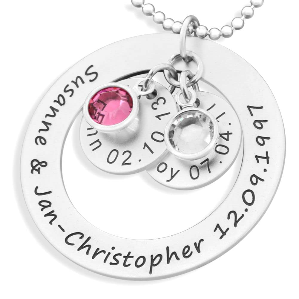 Namenskette 925 Silber mit Gravur Familienkette Silberkette mit Namen Schmuck mit Kindernamen Schmuck für Mama Oma Silberschmuck Geschenk Muttertag | HANDMADE IN GERMANY