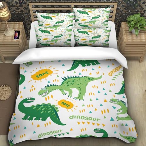 Housse de couette dinosaure 3D effet ultra douce parure de lit microfibre - 5