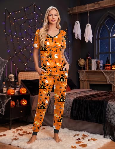 Image of Ekouaer Pajamas for Women Set 2 Piece Fall Sleepwear with Pockets