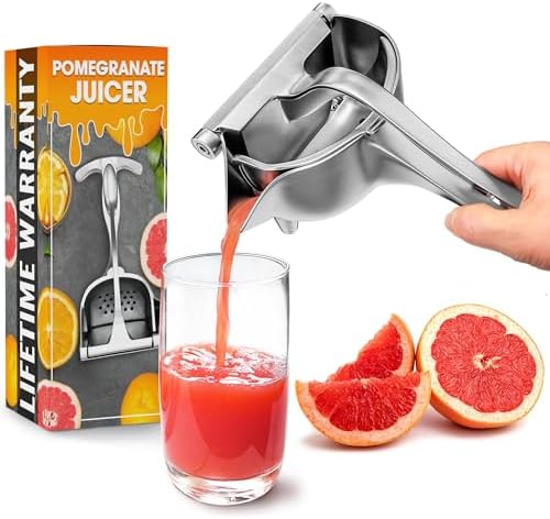 Thanksgiving Hand Juicer Squeezer Pomegranate Juicer - Aluminum Manual Hand Press Juicer, Comfortable Ergonomic Grip, Efficient Juice Extraction of Pomegranates, Citrus & Fruits, Great Holiday Gifts