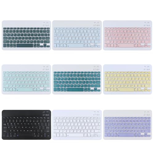 Image of Wireless Keyboard Mouse Combo Slim Bluetooth + USB Set for Laptop PC | Silent Keys Compact Mini Keyboard with Mouse | Office, Home, Travel Use (Multicolor Random)