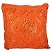 Casa Moro Yuva MA3904 Coussin à paillettes Orange 40 x 40 cm en 100 % coton avec rembourrage et applications en plastique | Coussin décoratif vintage bohème coussin de canapé coussin Orange