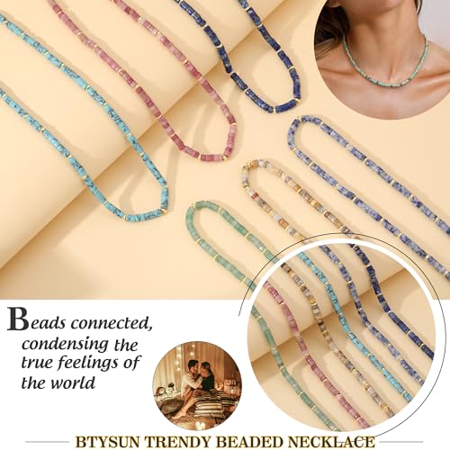 Choker Necklace for Women, Beaded Necklaces for Women Stocking Stuffers for Teens Teen Girl Gifts Gifts for Her Adjustable 14k Gold Gemstone Summer Anniversary Birthday Christmas Jewelry