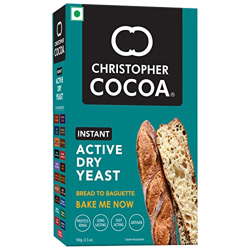 Image of Christopher Cocoa Instant Active Dry Yeast 100 G (Bake Bread, Cake, Pizza, Dough),Original Flavor (Pack of 3)