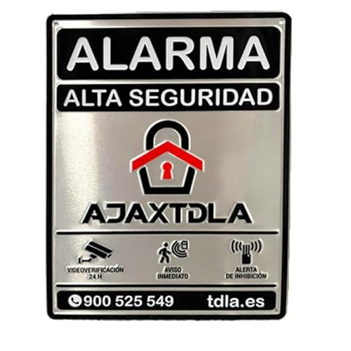 Cartel alarma. NO PARECE REAL, LO ES. Cartel Zona Videovigilada - Señal Aviso Policia - Carteles Disuasorios - Interior Y Exterior - Placa alarmas videovigilancia 28X21CM (NEGRO, 28x21)