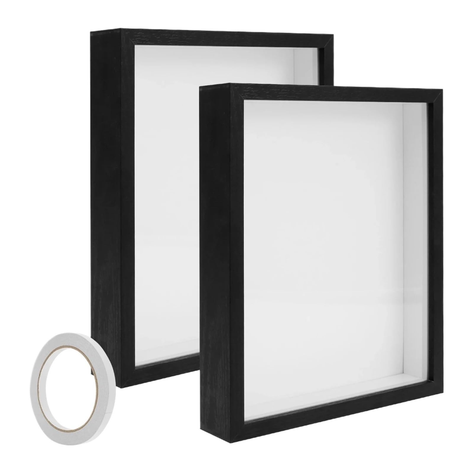 Marco de Caja Sombra de 2 Piezas en Madera con Fondo de 3 cm para Fotos 3D y Vitrina Decorativa