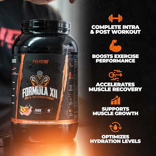 Formula XII Intra Workout Carbs & Post Workout Recovery Powder, Rapidly Absorbed Instant Energy, Boost Exercise Performance, Strength, Endurance & Hydration, 12 Science-Backed Ingredients (Peach) - Image 3