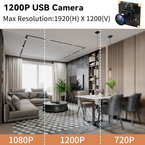 Image of Global Shutter USB Camera Module 1200P 90FPS High Speed | Lightburn Camera UVC Webcam Board with Wide Angle Lens for Golf Swing Raspberry Pi 3D Printer Windows Linux Android Mac OS