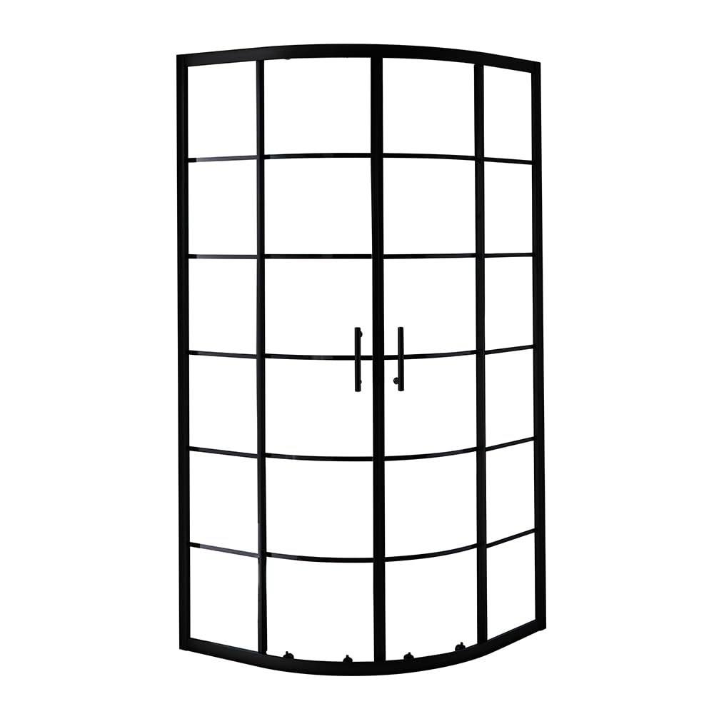Milano Black Barq Grid Reversible Quadrant Shower Enclosure - 700Mm X 700Mm