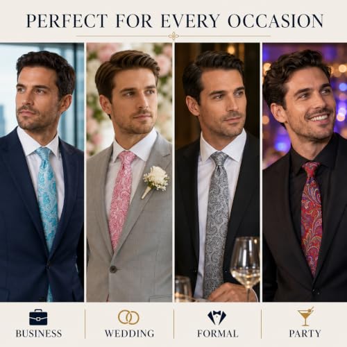 Image of WeiShang Neckties for Men, Classic Formal Tie