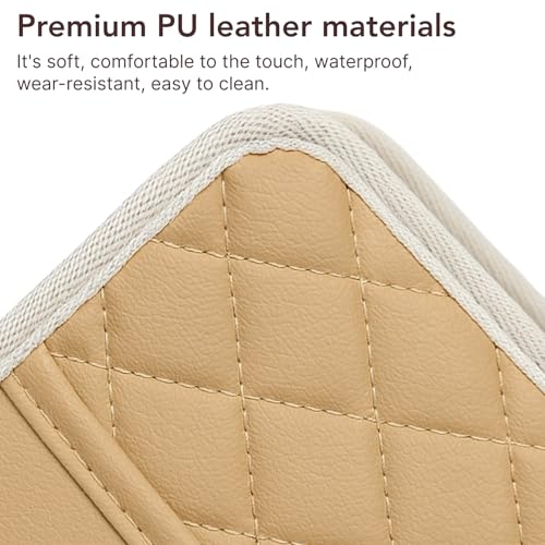 Image of Soko 1PC Car Caddy Back Seat Organizer, PU Leather Multi-Compartment Foldable Storage Bag, Space Saver Hanging Trash Bag, Foldable Garbage Utility Holder For Cars, Automobiles, SUV -Beige