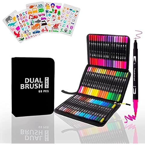 Rotuladores Lettering, 60 Colores, 5 Plantillas Cover