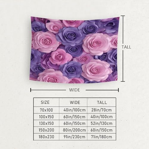 Couverture murale en polyester doux imprimé 3D de style rose - 6