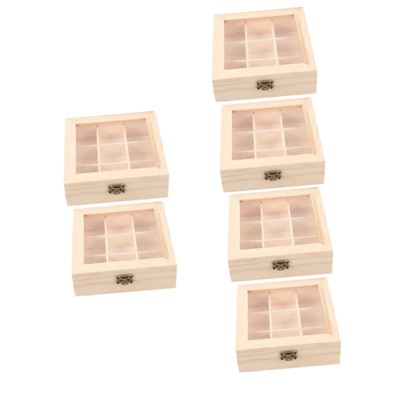 6 Pezzi Scatola Di Immagazzinaggio Bustina Di Tè Scatole Di Immagazzinaggio Caffè Organizzatore Supporto Della Bustina Di Tè Tè Organibustina Di Tè In Legno Organizzatore Tè Amosfun
