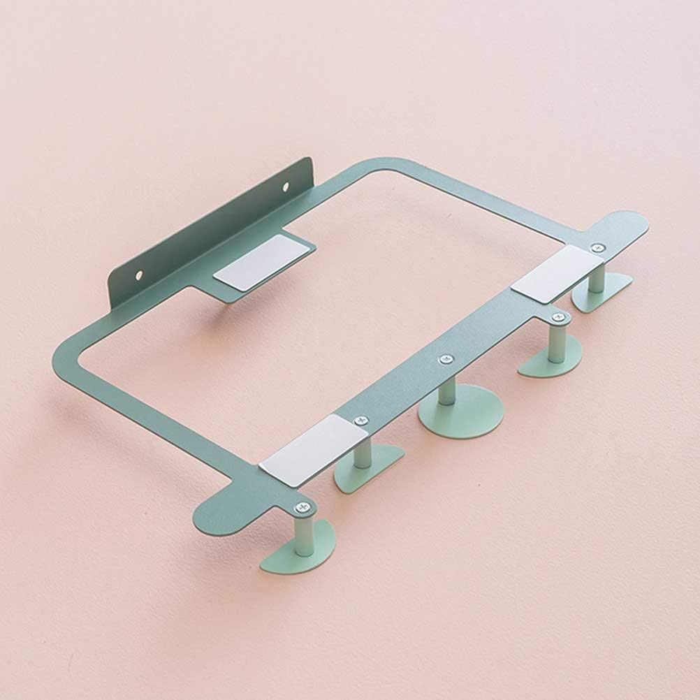 ISCBAFYX Perchero sobre La Puerta 5 Ganchos Hogar Baño Decoración Perchero Ropa Abrigo Sombrero Perchero Toalla Buena Carga-Material De Hierro Forjado/Verde/39 * 23 * 3,5 Cm