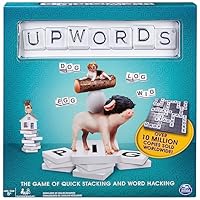 Upwords, Fun and Challenging Family Word Game with Stackable Letter Tiles, for Ages 8 and Up