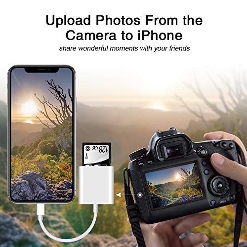 Sd Card Reader For Iphone Ipad Camera,Dual Card Slot Memory Card Reader Supports Sd And Tf Card Trail Camera Viewer Sd Card Adapter Portable Micro Sd Card Reader No Application Required Plug And Play #TOP6