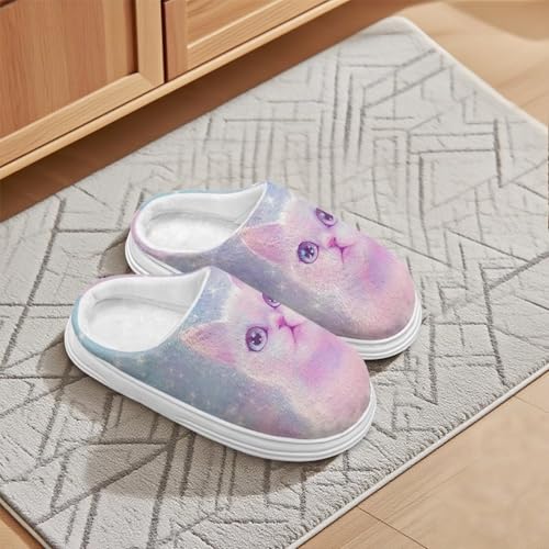 Women's Plush Slip on Slipper with Non-Skid Thick Sole Warm House Shoes Cozy Bedroom Slippers for Ladies4